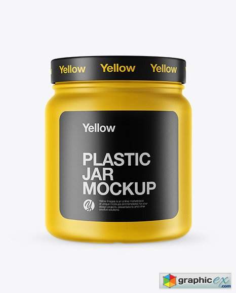 Download Matte Plastic Jar With Shrink Sleeve Mockup Free Download Vector Stock Image Photoshop Icon