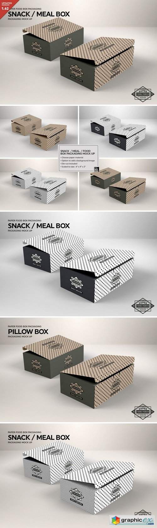 Meal Snack Food Box Packaging Mockup
