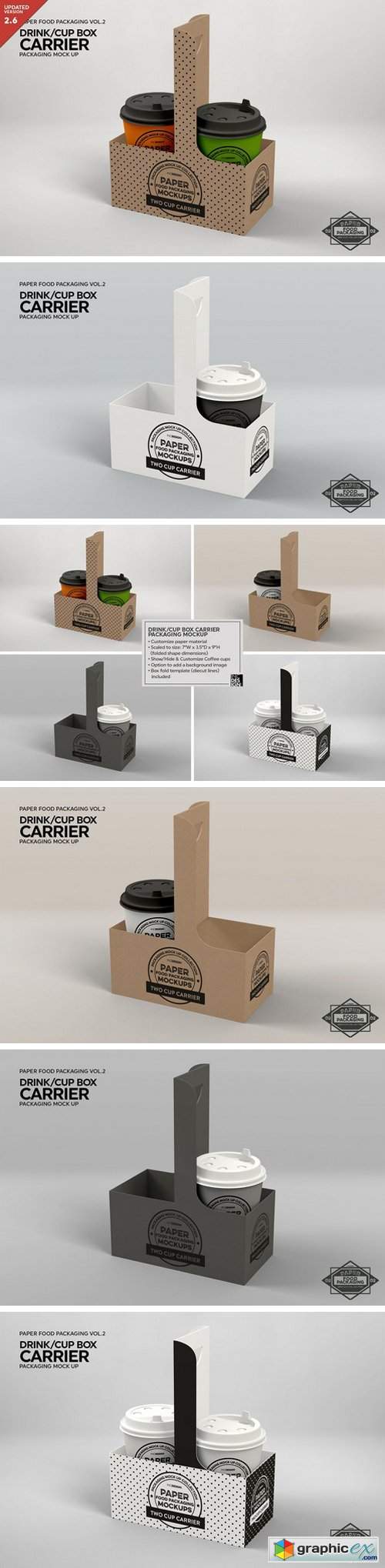 Drink Cup Carrier Packaging Mockup