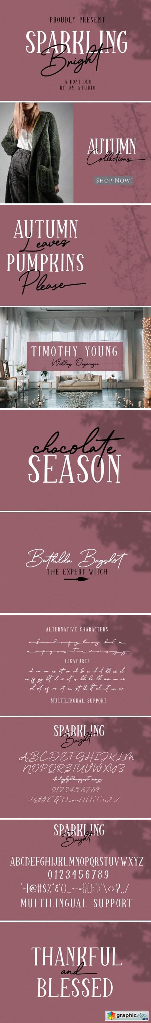 Sparkling Bright - Beauty Font Duo