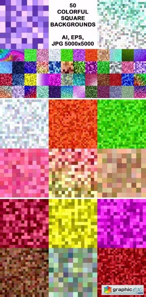 50 Colorful Square Backgrounds