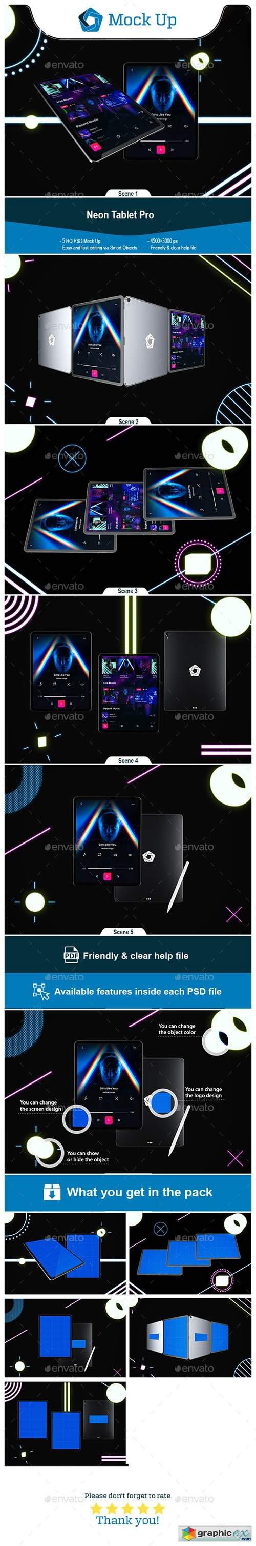 Neon Tablet Pro Mockup