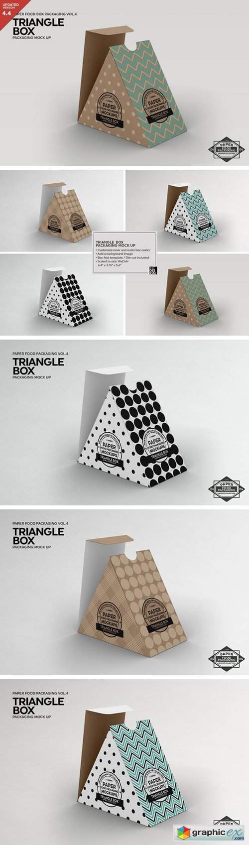 Triangle Food Box Packaging Mockup