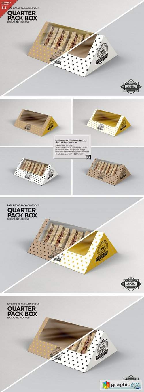 Quarter Pack Sandwich Box Mockup