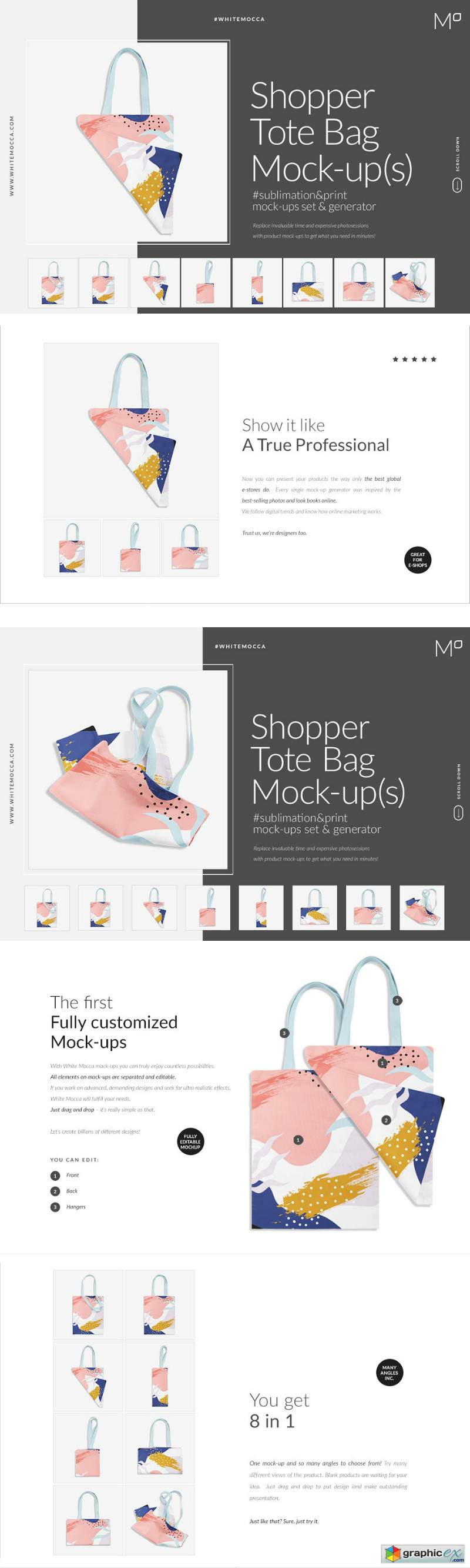 Shopper Tote Bag Mock-ups Set