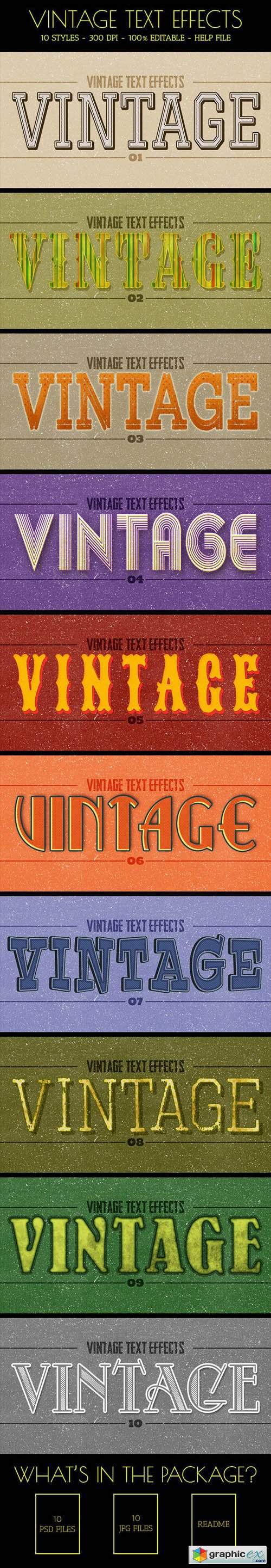 Vintage Text Effects - 10 Styles