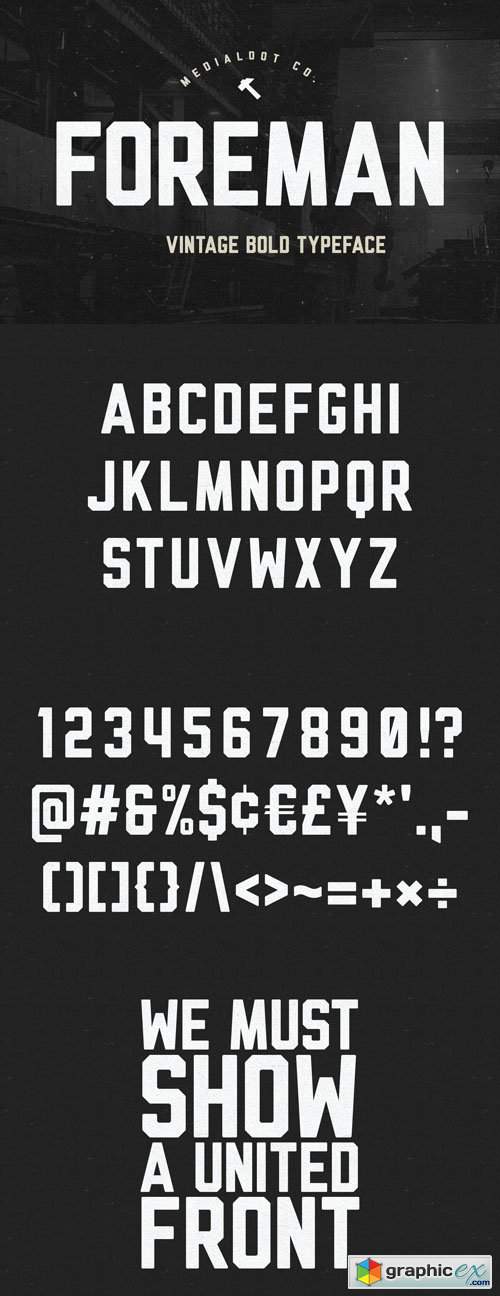 Foreman - Vintage Bold Typeface - All Caps Font