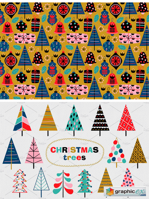 Christmas Decorations Pattern Set