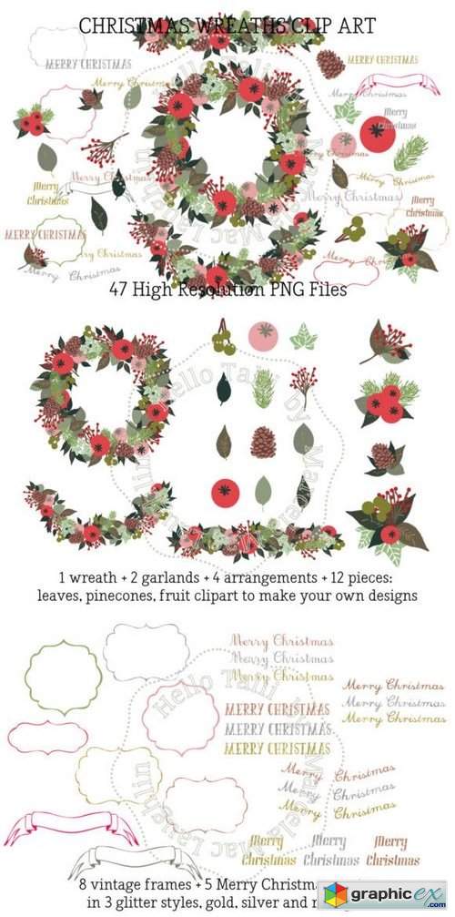 Christmas Wreath Clip Arts