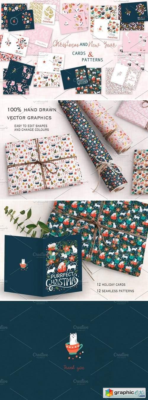 Christmas cards and patterns