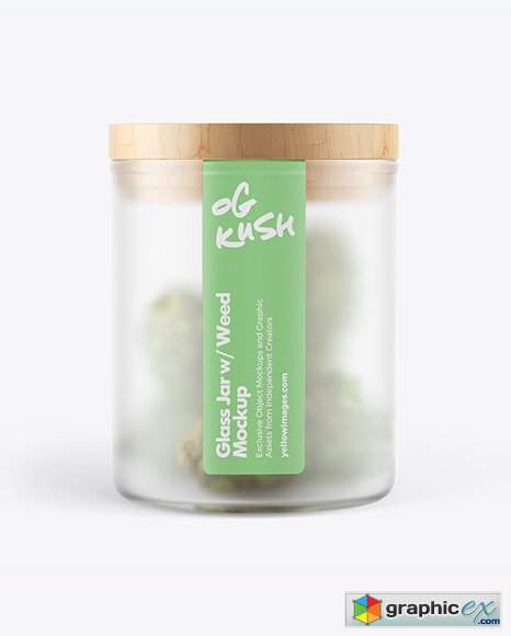 Download Frosted Glass Jar W Weed Buds Mockup Free Download Vector Stock Image Photoshop Icon