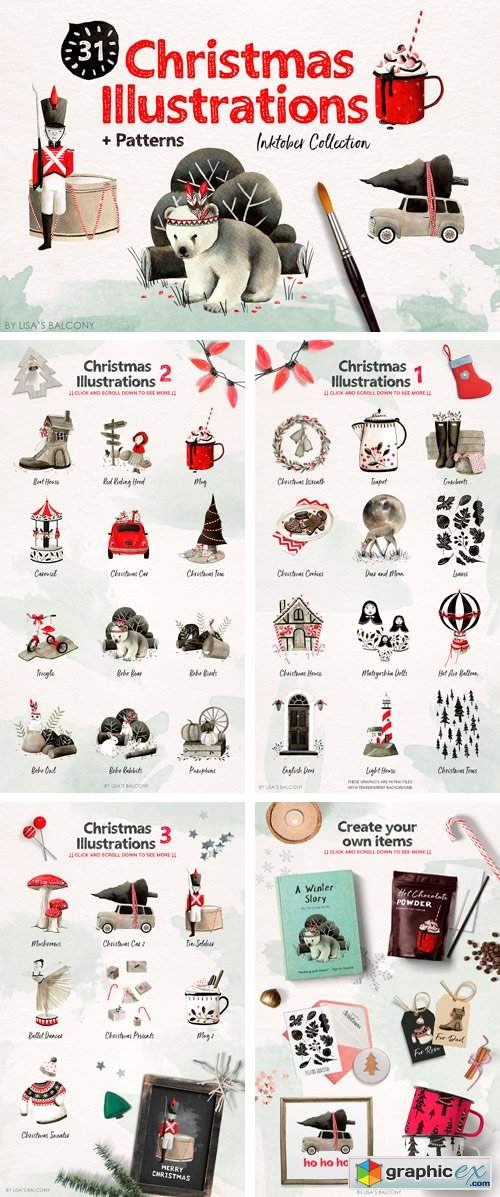 Christmas Illustrations - Inktober