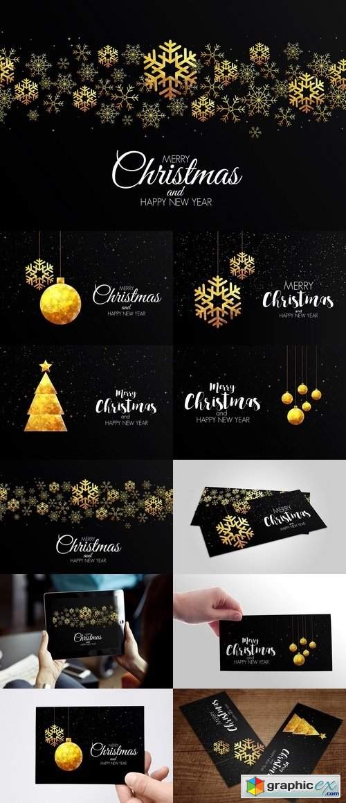 Christmas colorful greeting cards