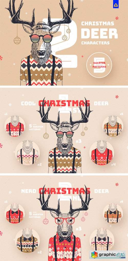 Christmas Deer Characters