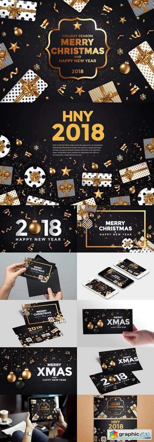 Christmas and Happy New Year cards