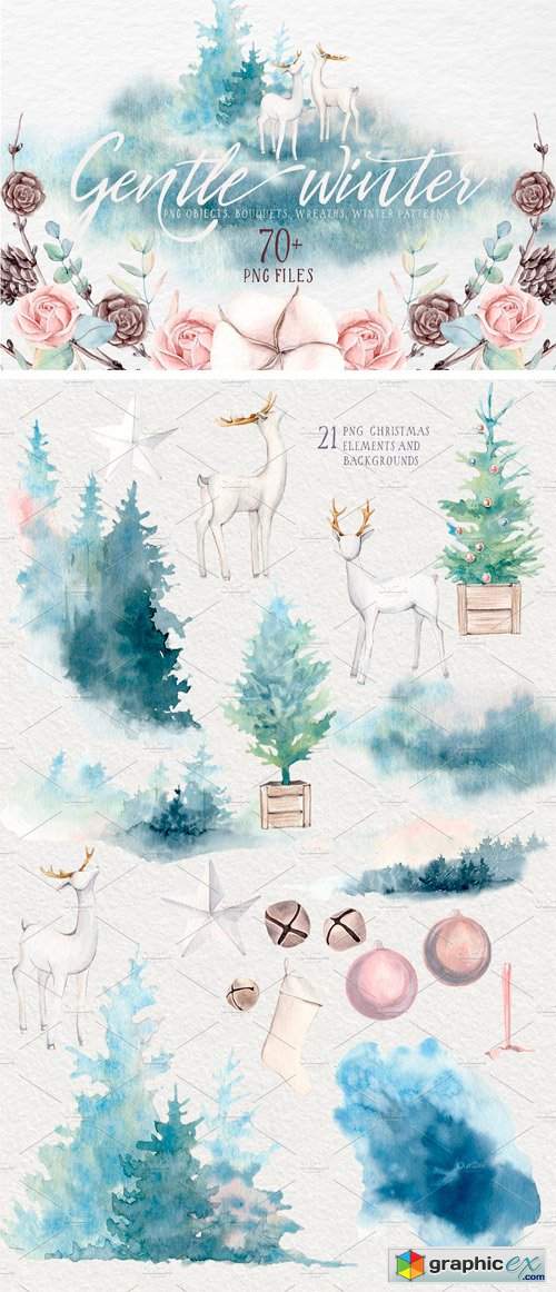 GENTLE WINTER Watercolor Collection