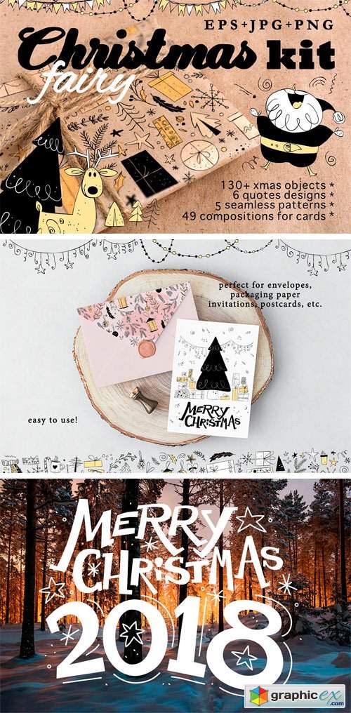Fairy Christmas Kit, EPS+PNG