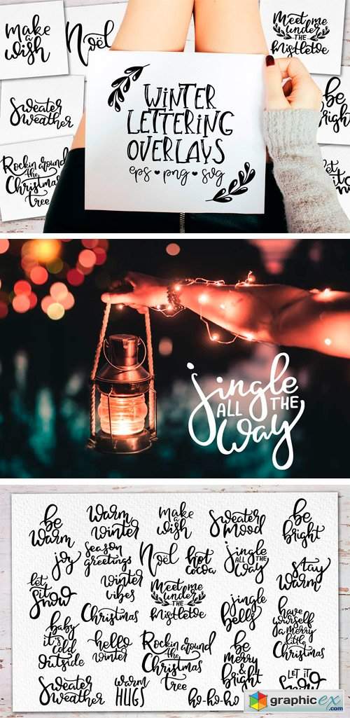 Winter Lettering Overlays