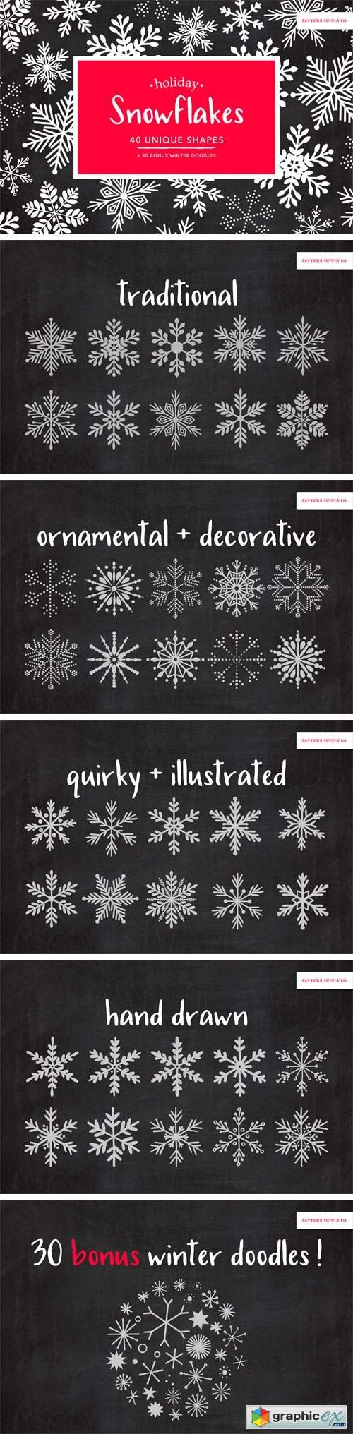 Holiday Winter Snowflakes