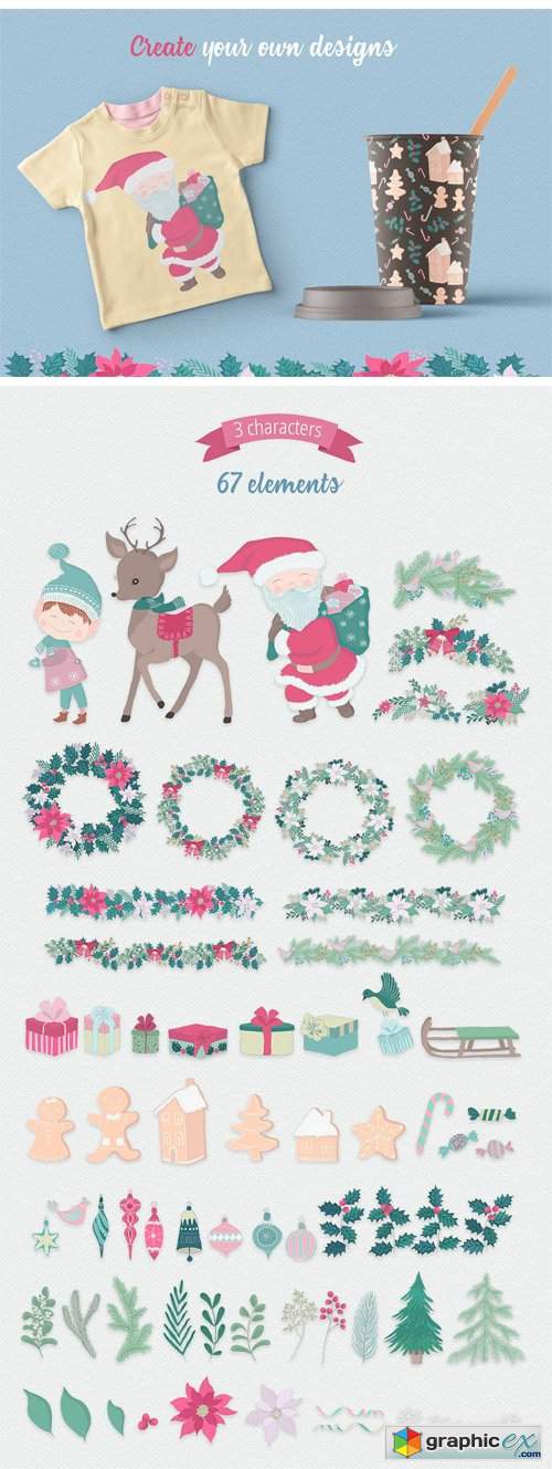 Merry Christmas Illustration Set