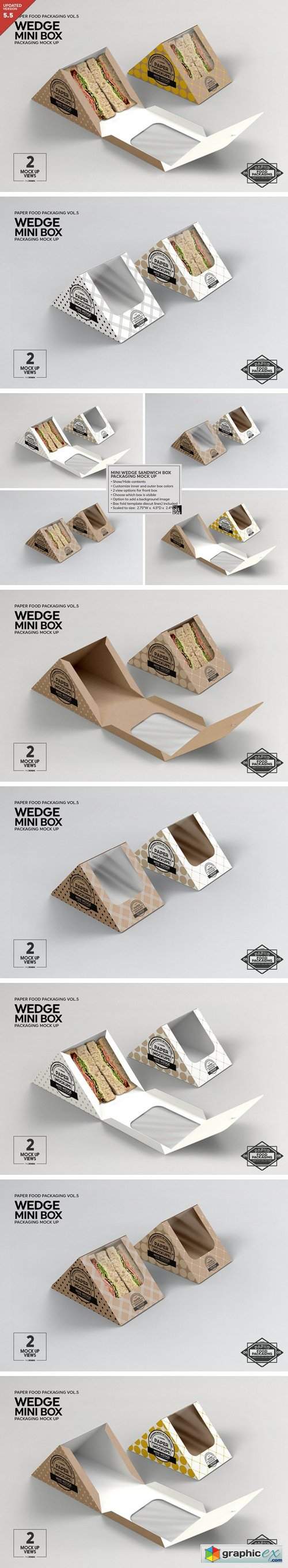 Sandwich Mini Wedge Packaging Mockup