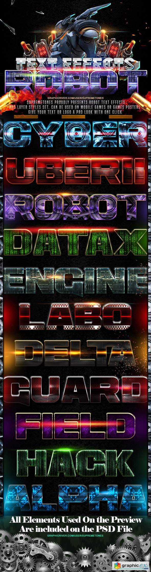 Robot Photoshop Text Effects