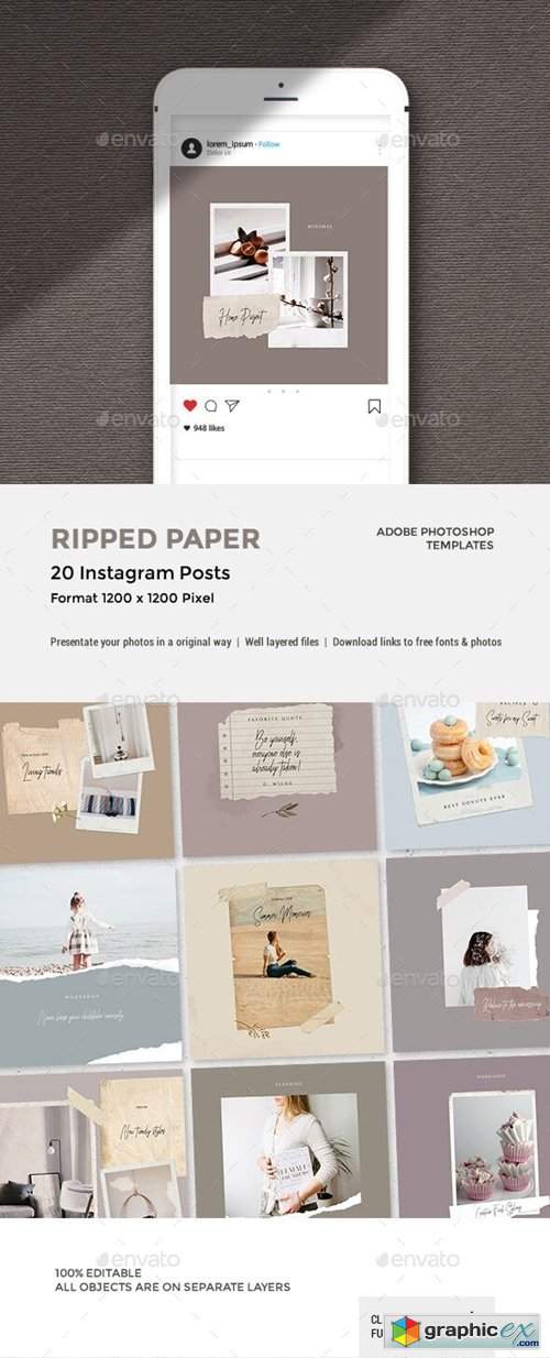 Ripped Paper - Instagram Posts