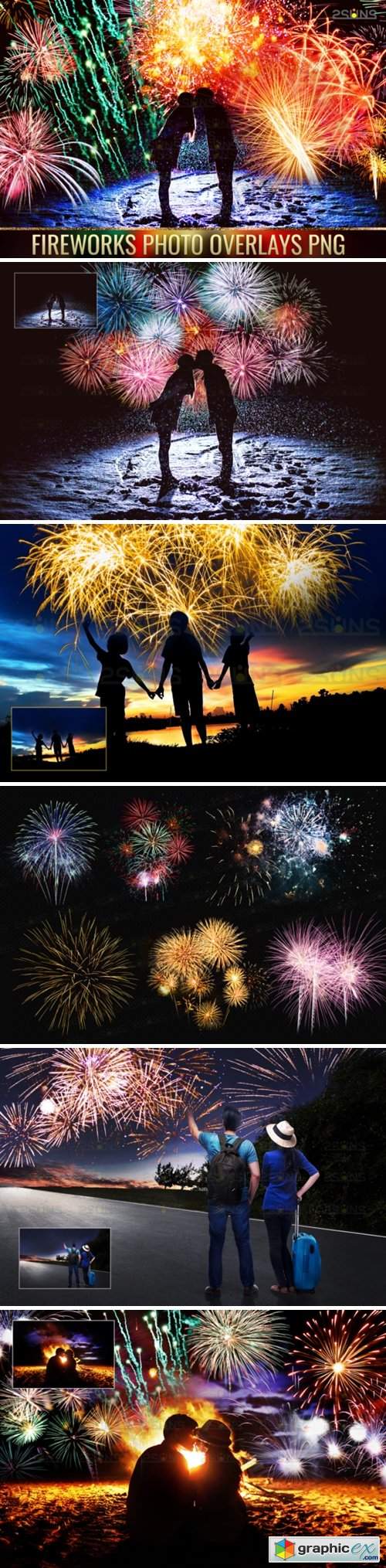 Holiday Fireworks Overlays Png Photoshop 1949567