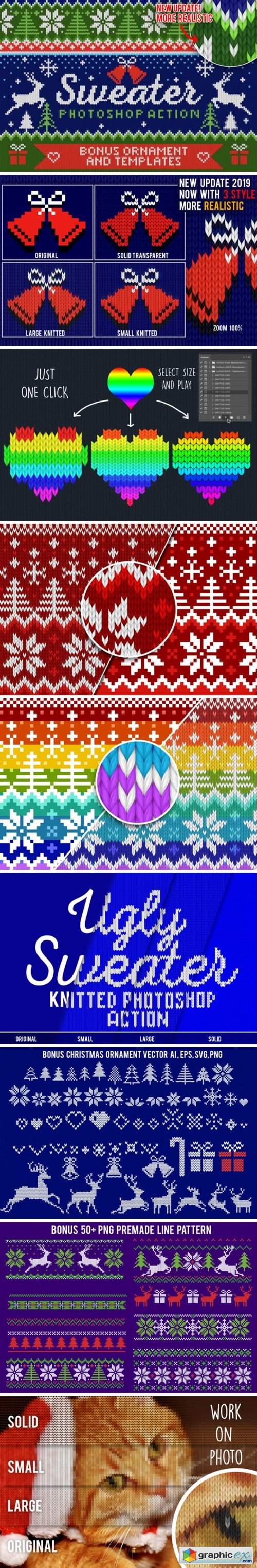 Knitted Effect Ugly Christmas Sweater