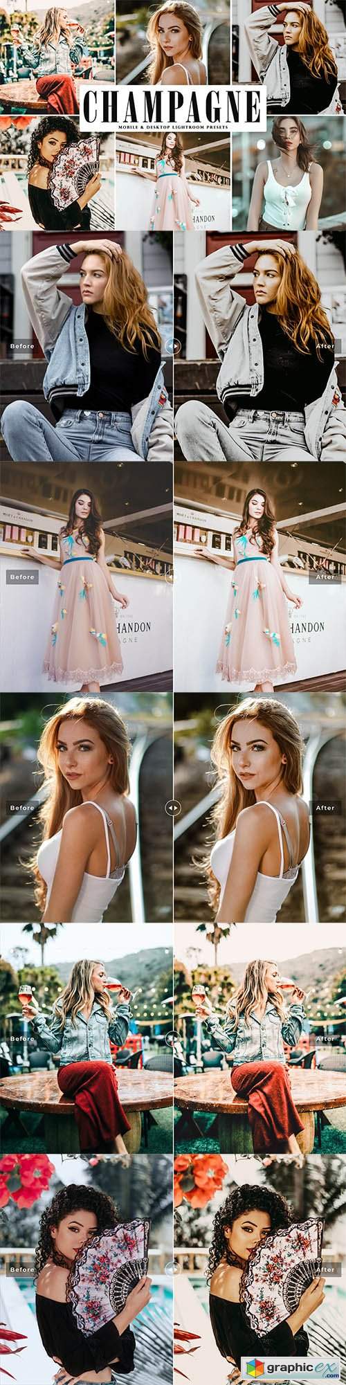 Champagne Mobile & Desktop Lightroom Presets