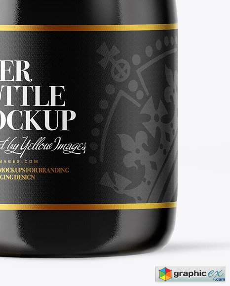 Amber Glass Dark Beer Bottle Mockup Free Download Vector Stock Image Photoshop Icon