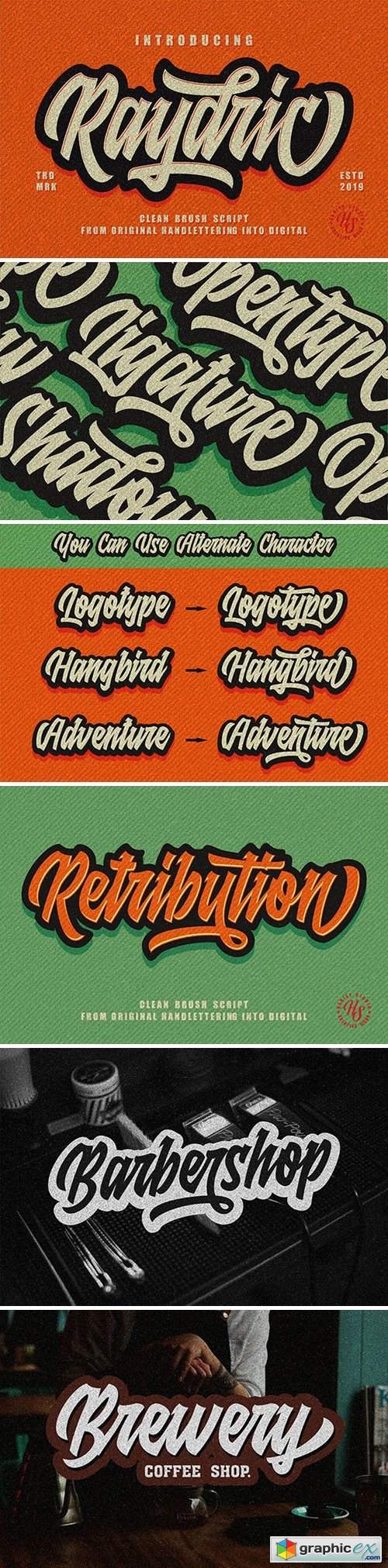 Raydric Script + Shadow Outline Font