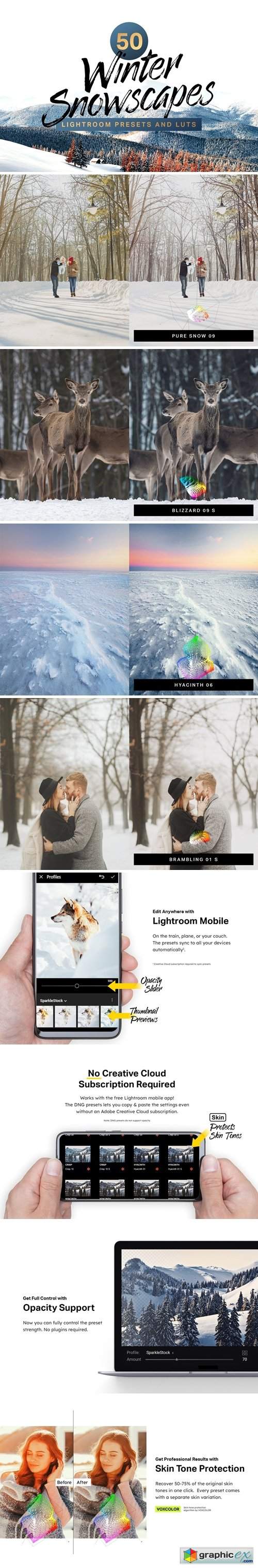 50 Winter Lightroom Presets and LUTs