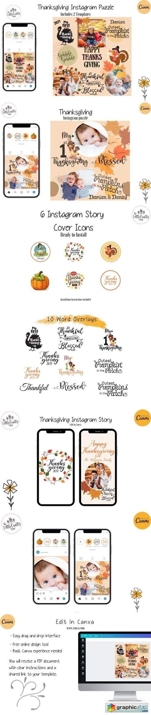 Thanksgiving Instagram Puzzle Template