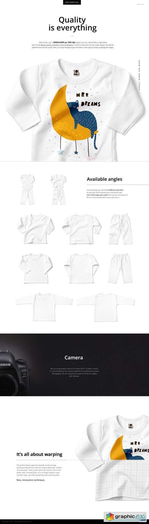 Baby Long Sleeve Pyjama Mockup Set