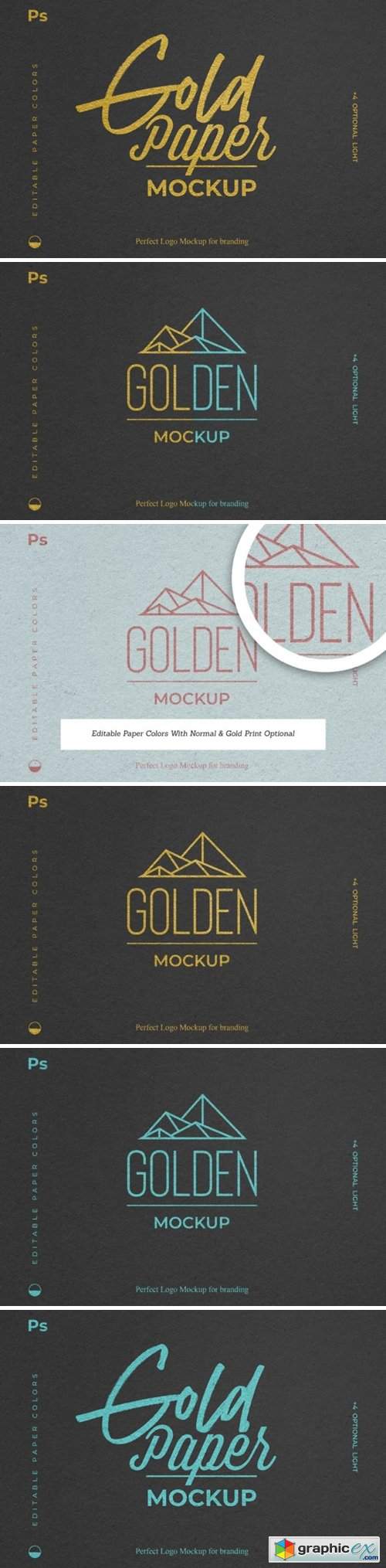  Gold Foil Paper Logo Mockup 