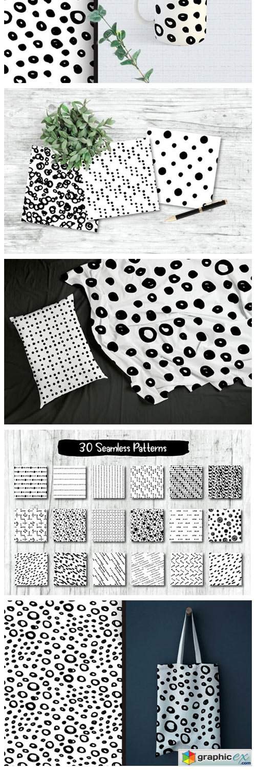  Ink Dots Seamless Patterns 