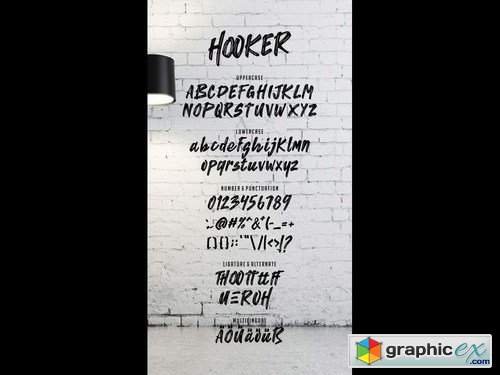  Hooker - Handmade Brush Font 
