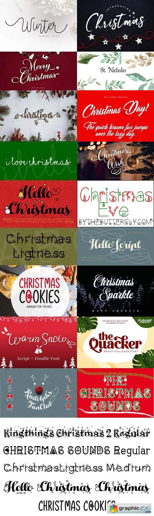 26 Holiday Fonts Collection