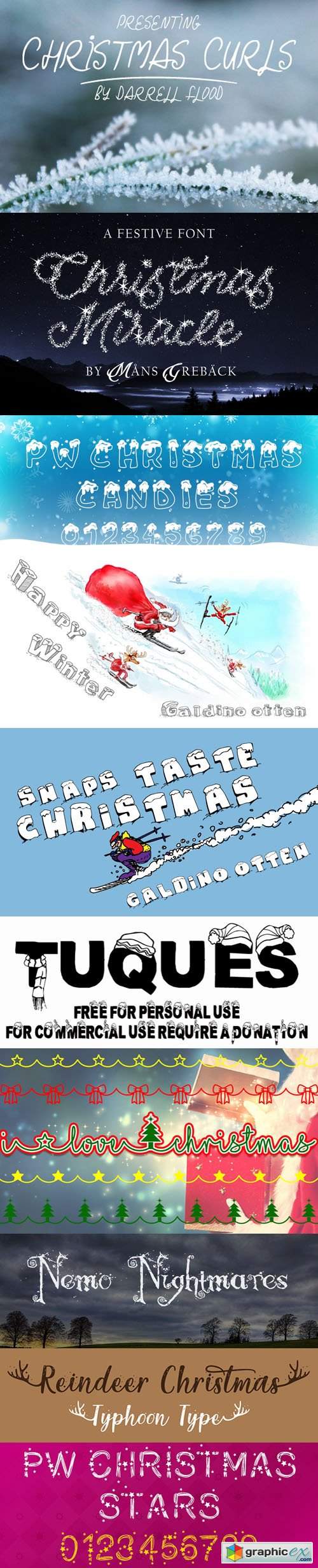  29 Holiday Fonts Collection 