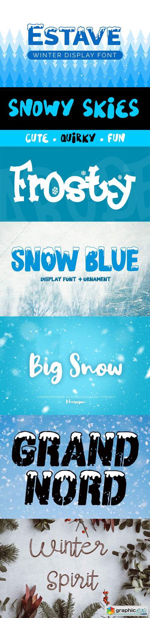 7 Winter Fonts Collection