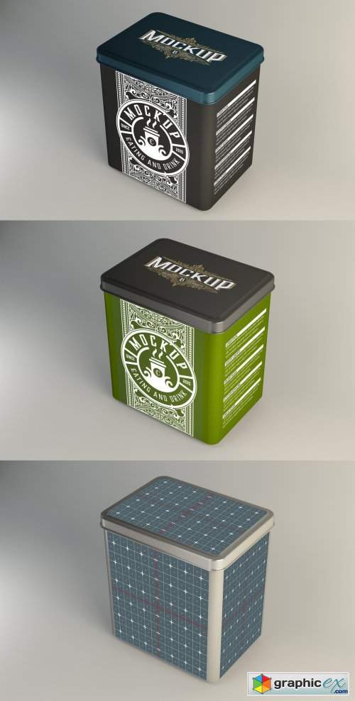 Colored Tin Mockup