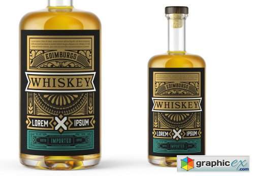 Vintage Whiskey Label Packaging Layout