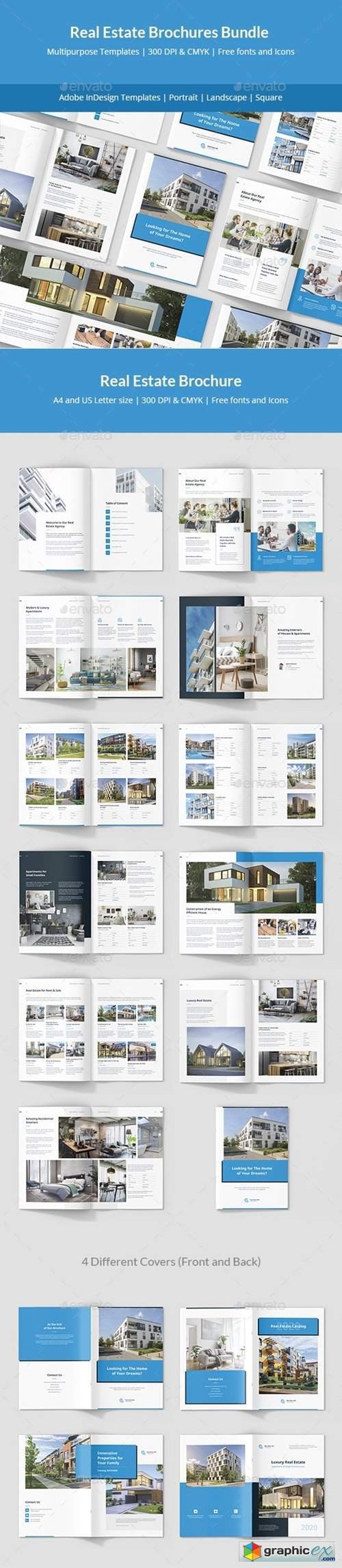 Real Estate Brochures Bundle Print Templates