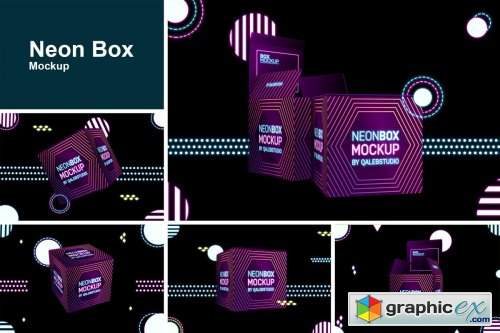 Download Neon Box Mockup Free Download Vector Stock Image Photoshop Icon