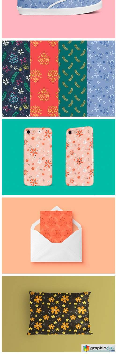 Hand-drawn Floral Pattern Collection