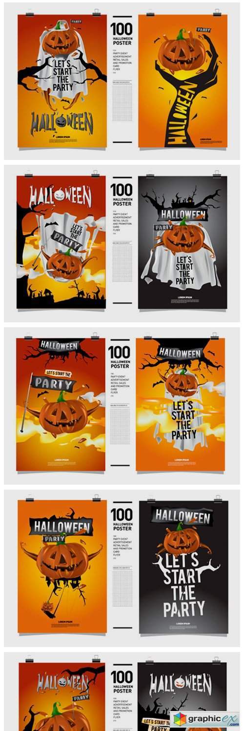 100 Halloween Poster Illustration