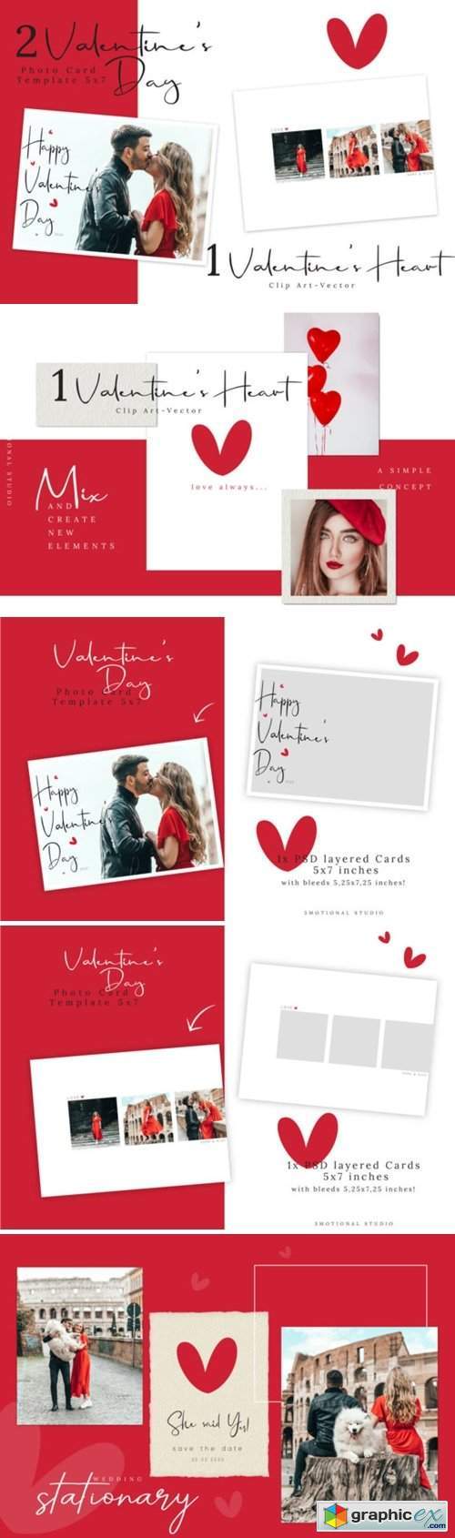 Valentine's Day Photo Card Template