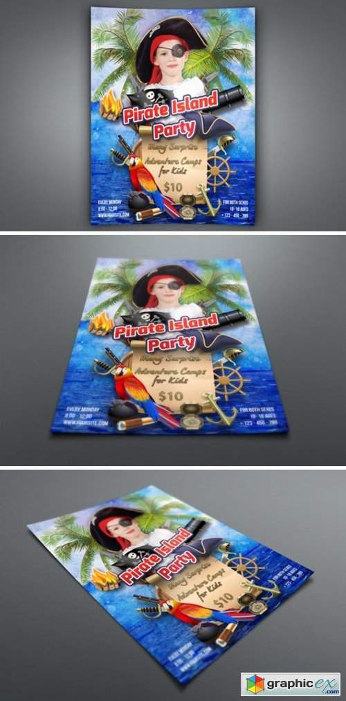 Pirate Island Party Flyer Template