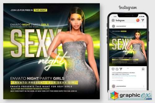 Glow Party Flyer Template